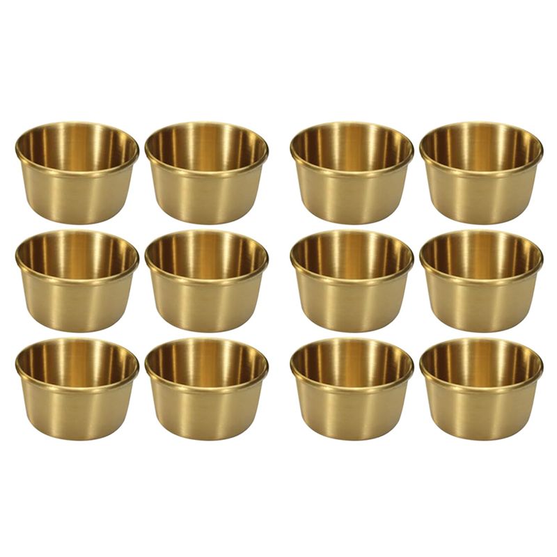 Sauce Dipping Cup - ABMI-12 stuks 2 oz roestvrijstalen dipsausbekers,