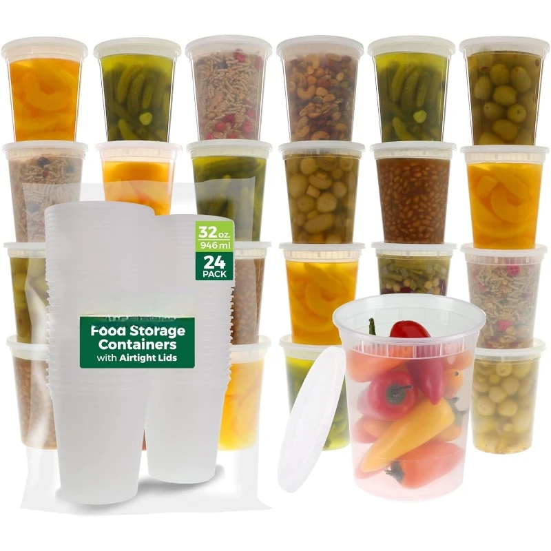 [24 Set] 8Oz-32 Oz Plastic Del - Meal Prep Freezer recensie en prijs
