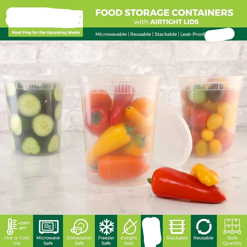 [24 Set] 8Oz-32 Oz Plastic Del - Meal Prep Freezer recensie en prijs